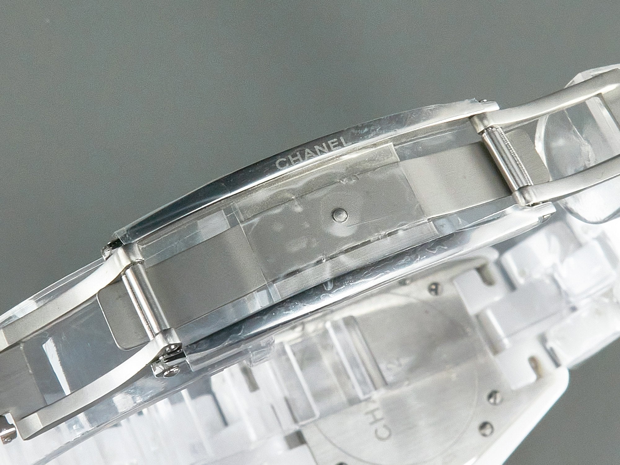 CHANEL J12 Date Quartz White Ceramic Diamond Numerals White Dial