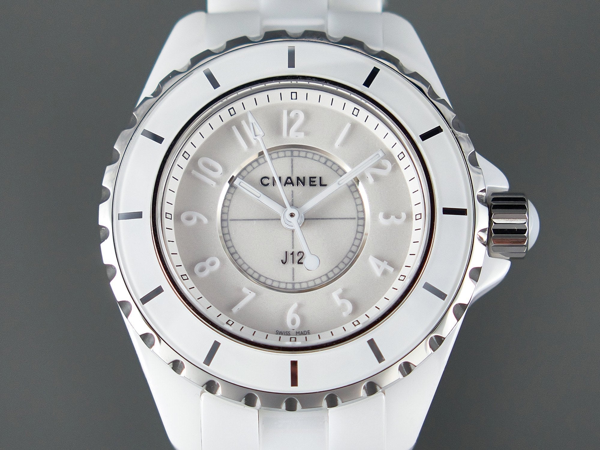 CHANEL J12 Quartz White Ceramic White Numerals White Dial