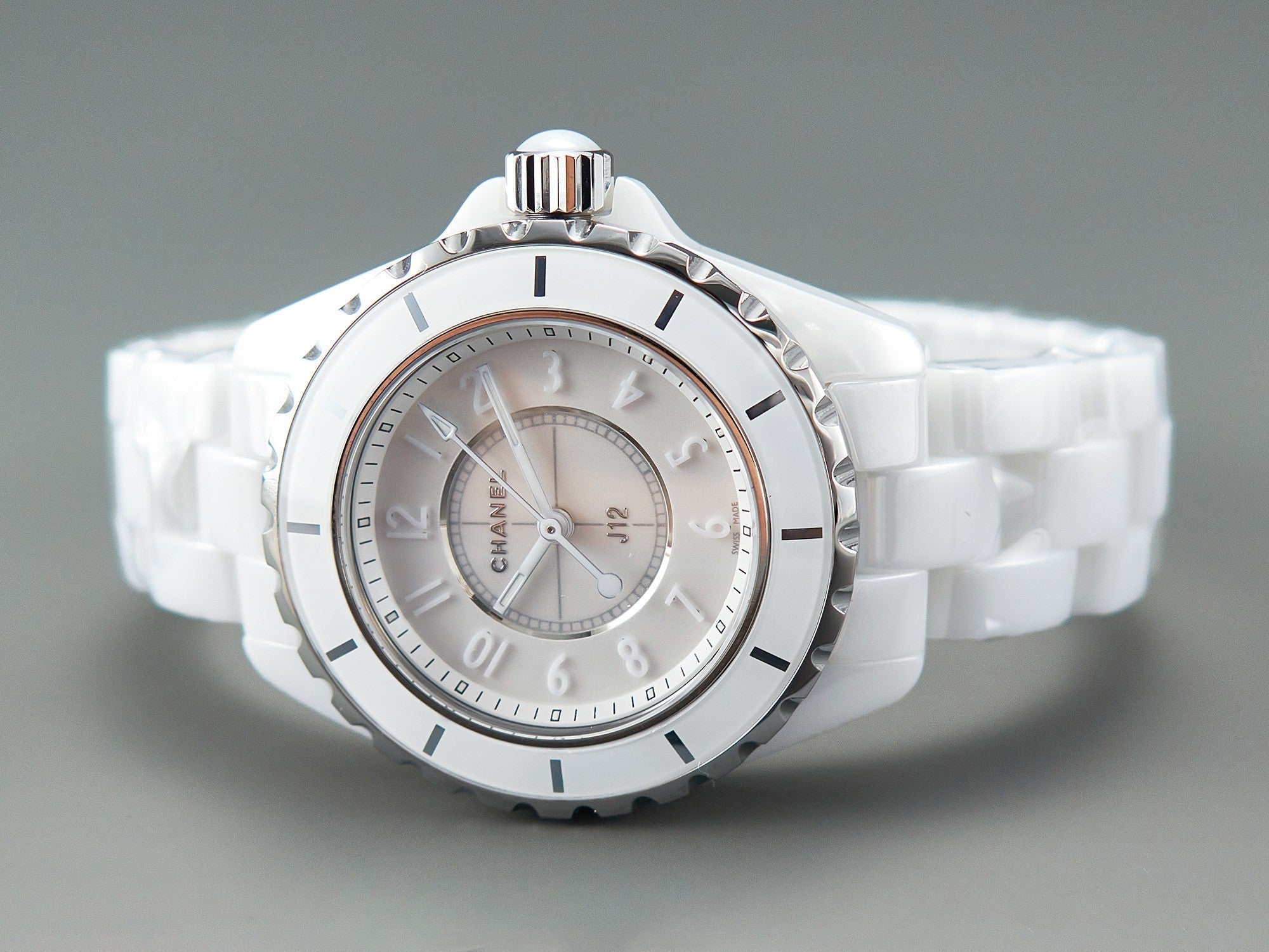 CHANEL J12 Quartz White Ceramic White Numerals White Dial