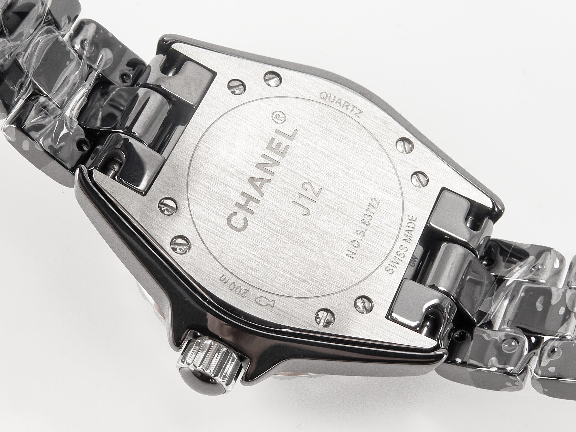 CHANEL J12 Date Quartz Black Ceramic Diamond Numerals Black Dial