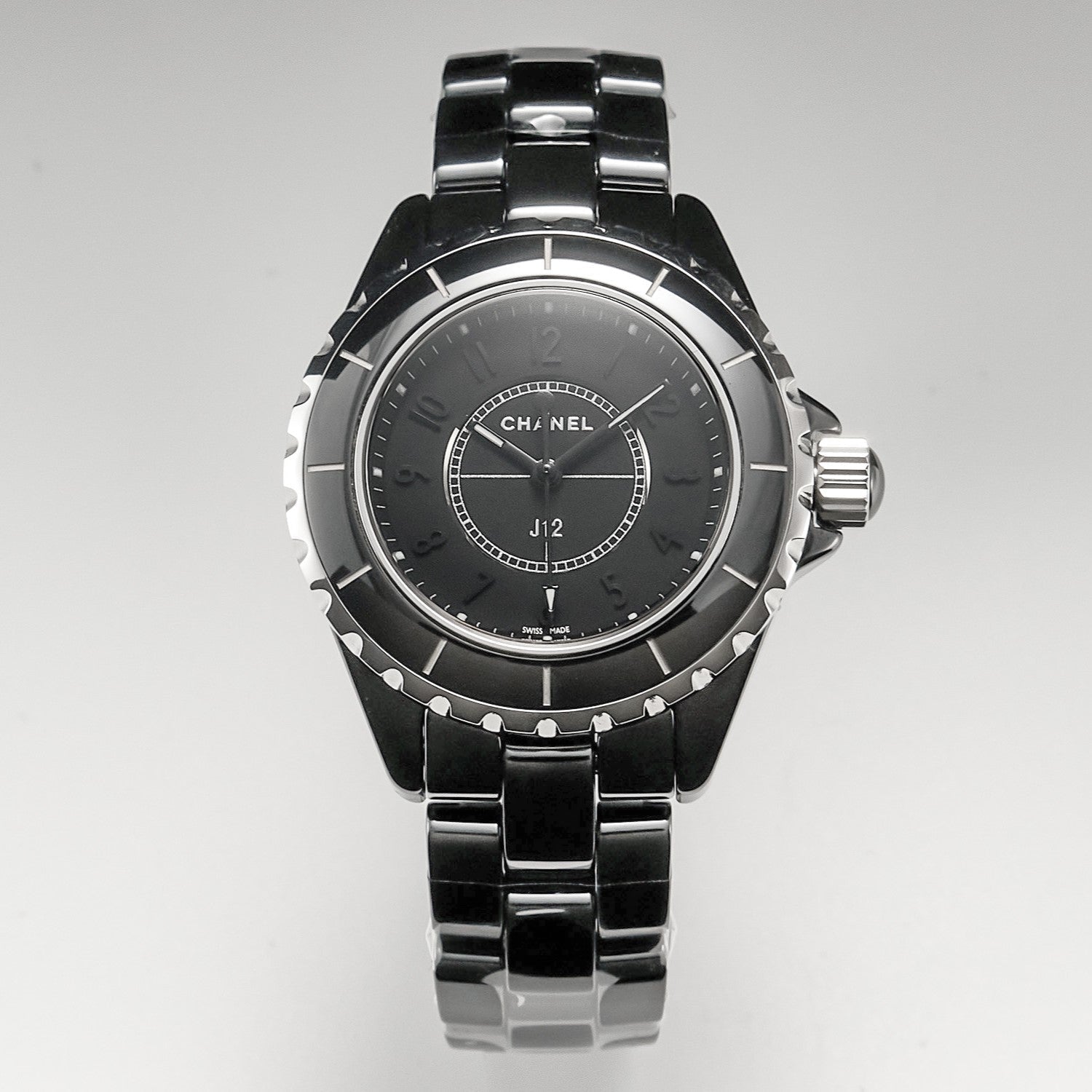 CHANEL J12 Quartz Black Ceramic Black Numerals Black Dial