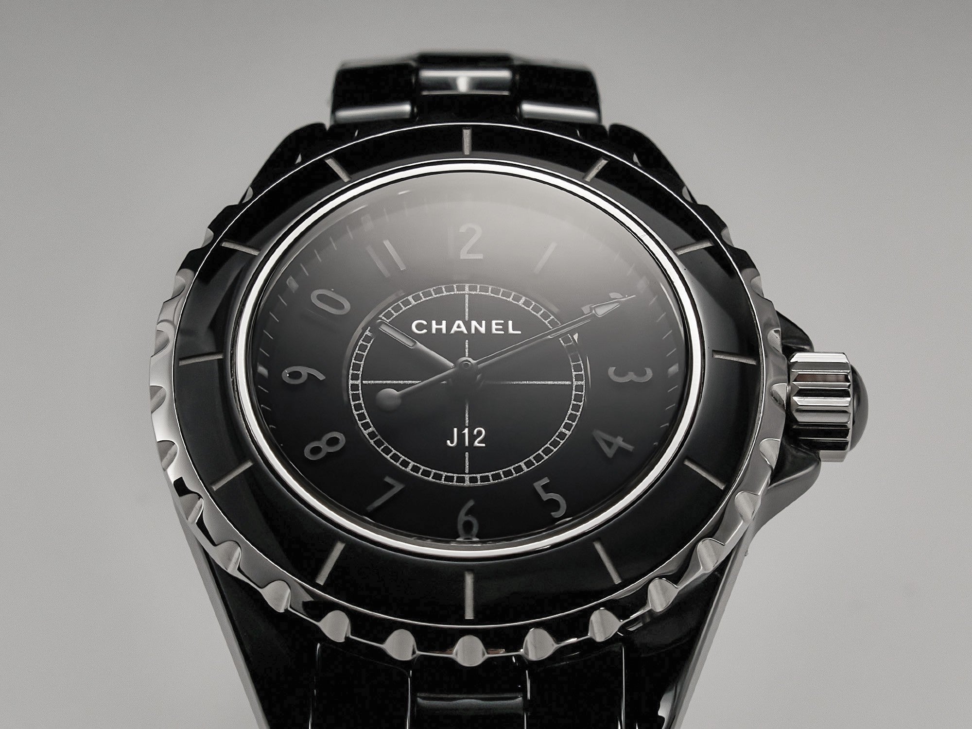 CHANEL J12 Quartz Black Ceramic Black Numerals Black Dial