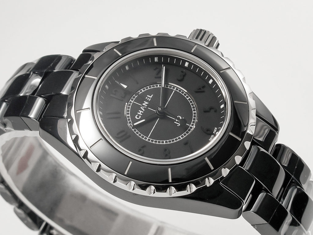 CHANEL J12 Quartz Black Ceramic Black Numerals Black Dial