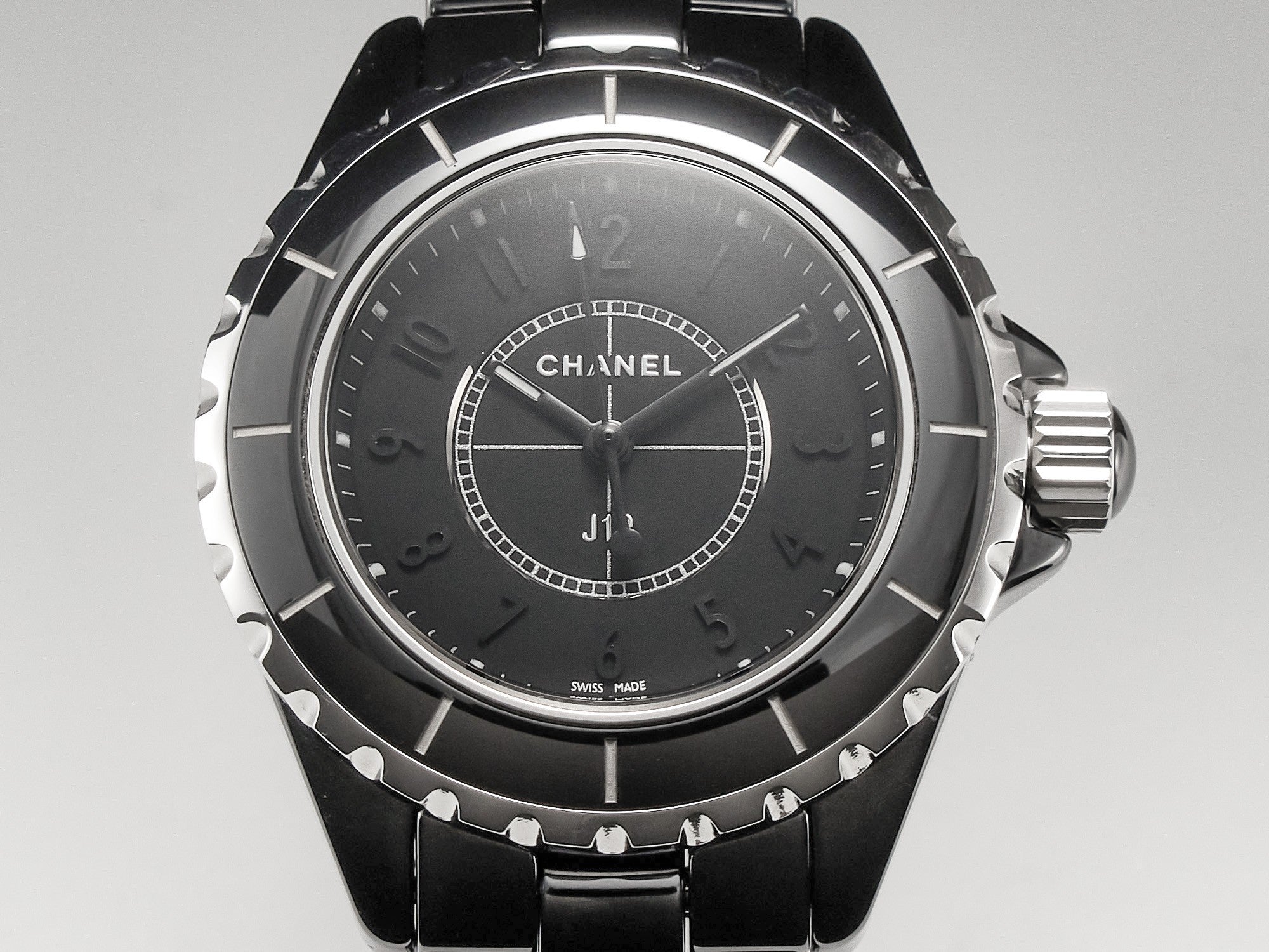 CHANEL J12 Quartz Black Ceramic Black Numerals Black Dial