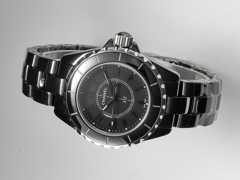 CHANEL J12 Quartz Black Ceramic Black Numerals Black Dial