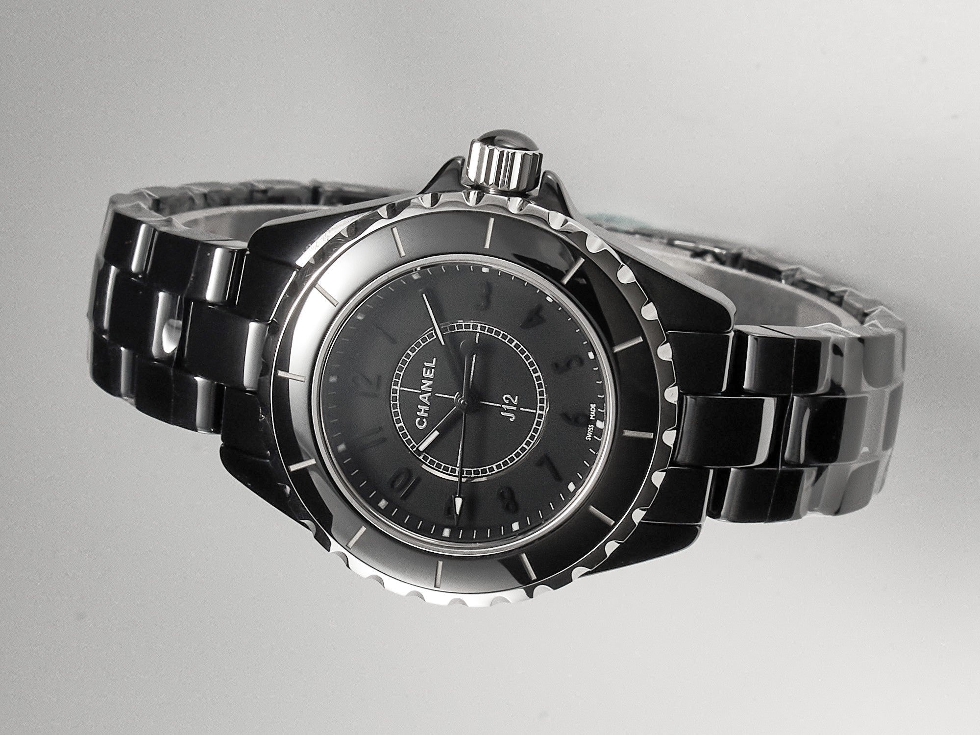 CHANEL J12 Quartz Black Ceramic Black Numerals Black Dial
