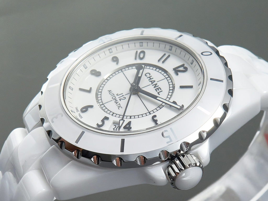 CHANEL J12 Date Automatic White Ceramic Black Numerals White Dial