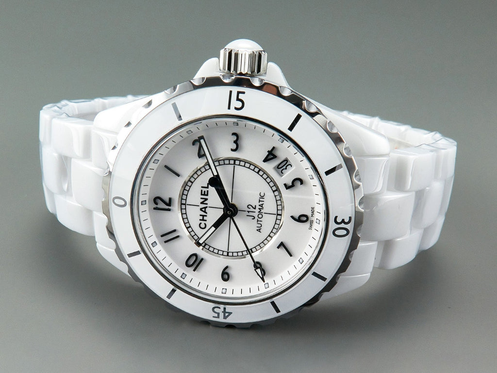 CHANEL J12 Date Automatic White Ceramic Black Numerals White Dial