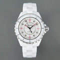 CHANEL J12 Automatic White Ceramic Pink Diamond Numerals White Dial