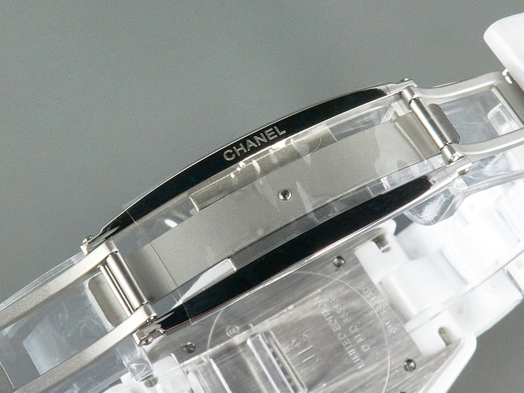 CHANEL J12 Automatic White Ceramic Diamond Numerals Pink Mop Dial