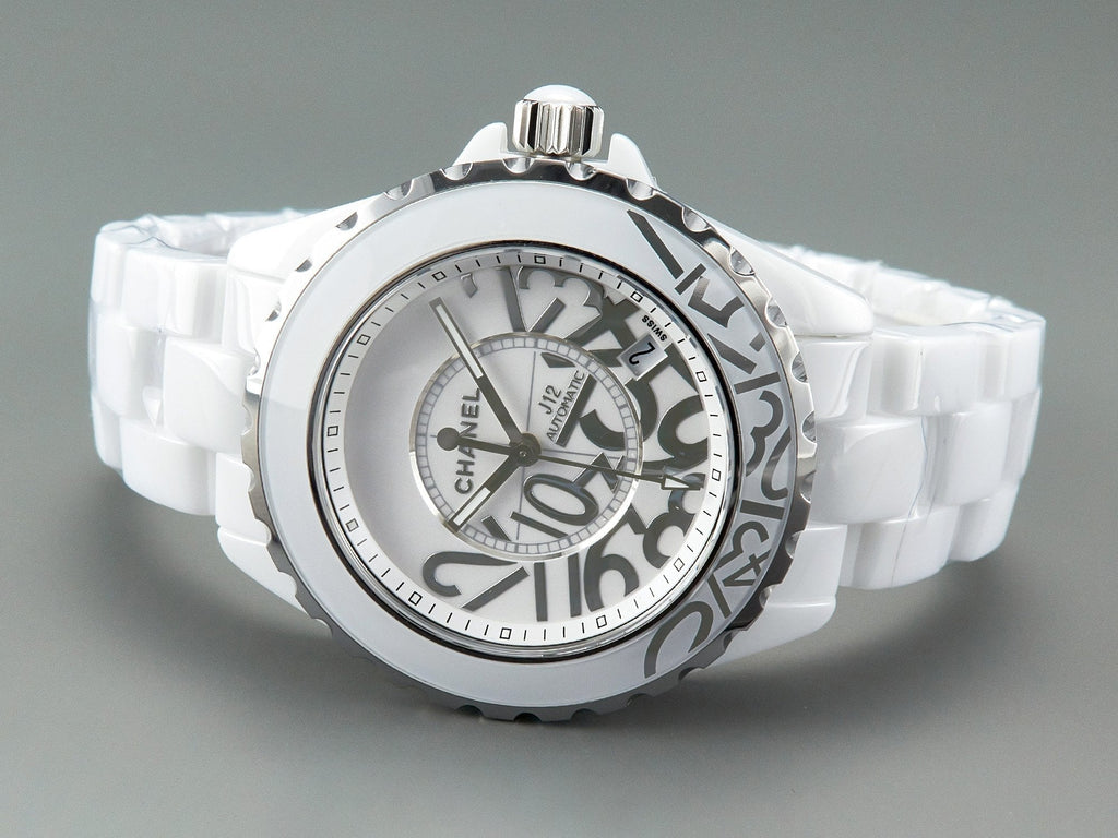 CHANEL J12 Date 38mm Automatic White Ceramic Stainless Graffiti Limited