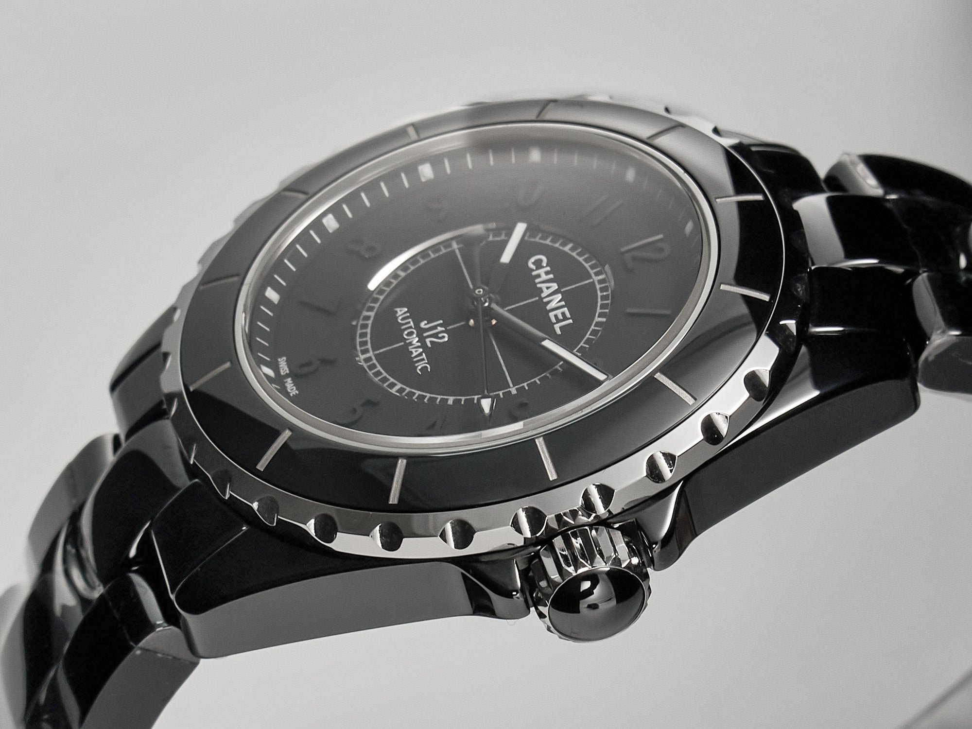 CHANEL J12 Automatic Black Ceramic Black Numerals Black Dial Black Steel Hands