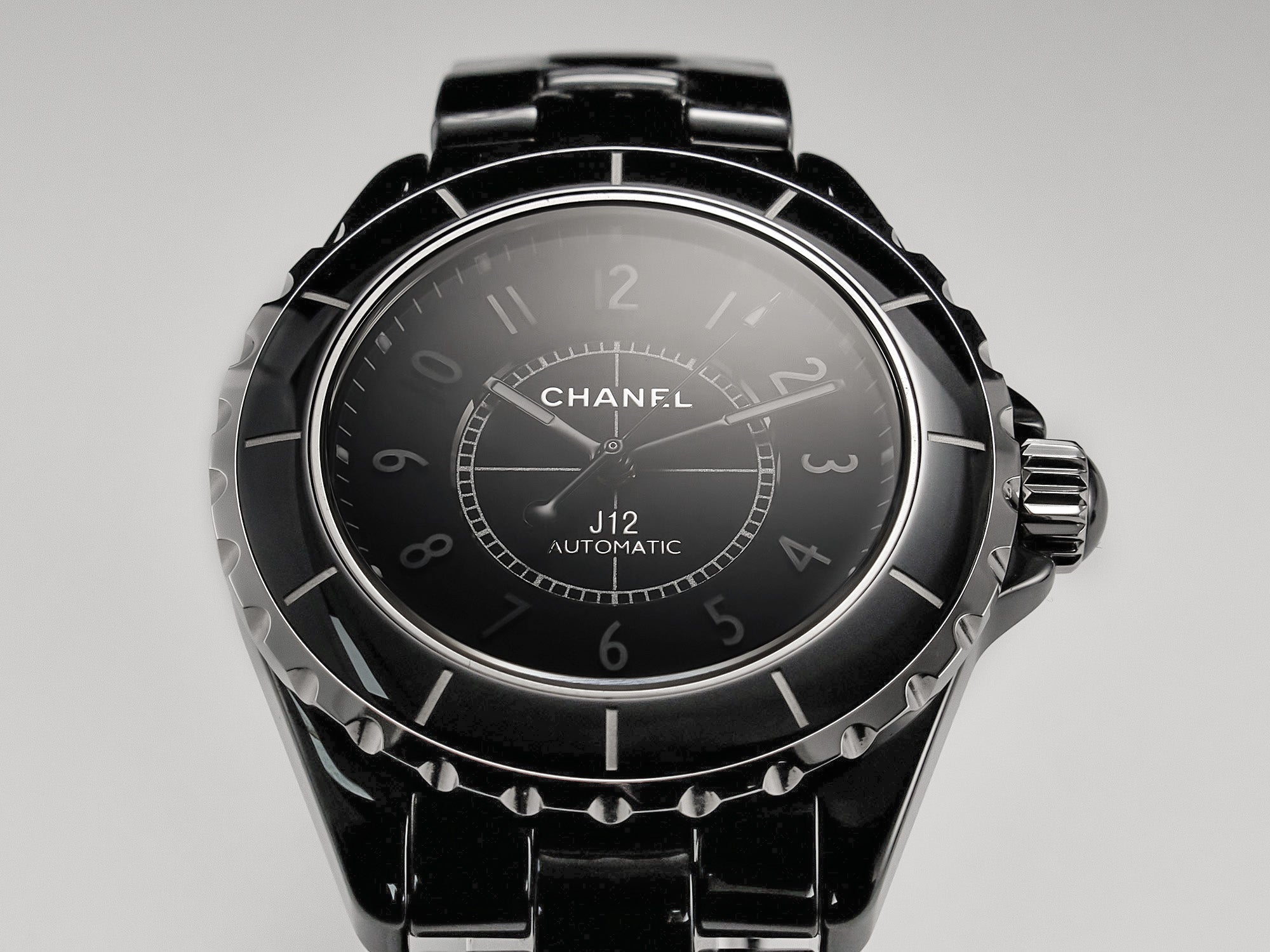 CHANEL J12 Automatic Black Ceramic Black Numerals Black Dial Black Steel Hands