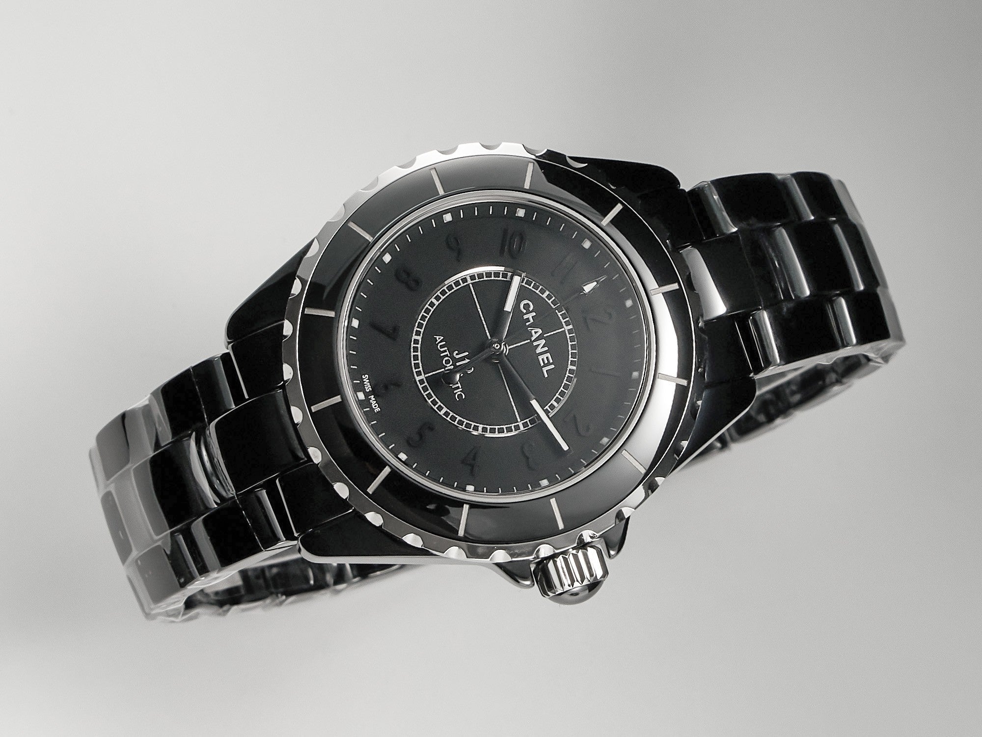 CHANEL J12 Automatic Black Ceramic Black Numerals Black Dial Black Steel Hands
