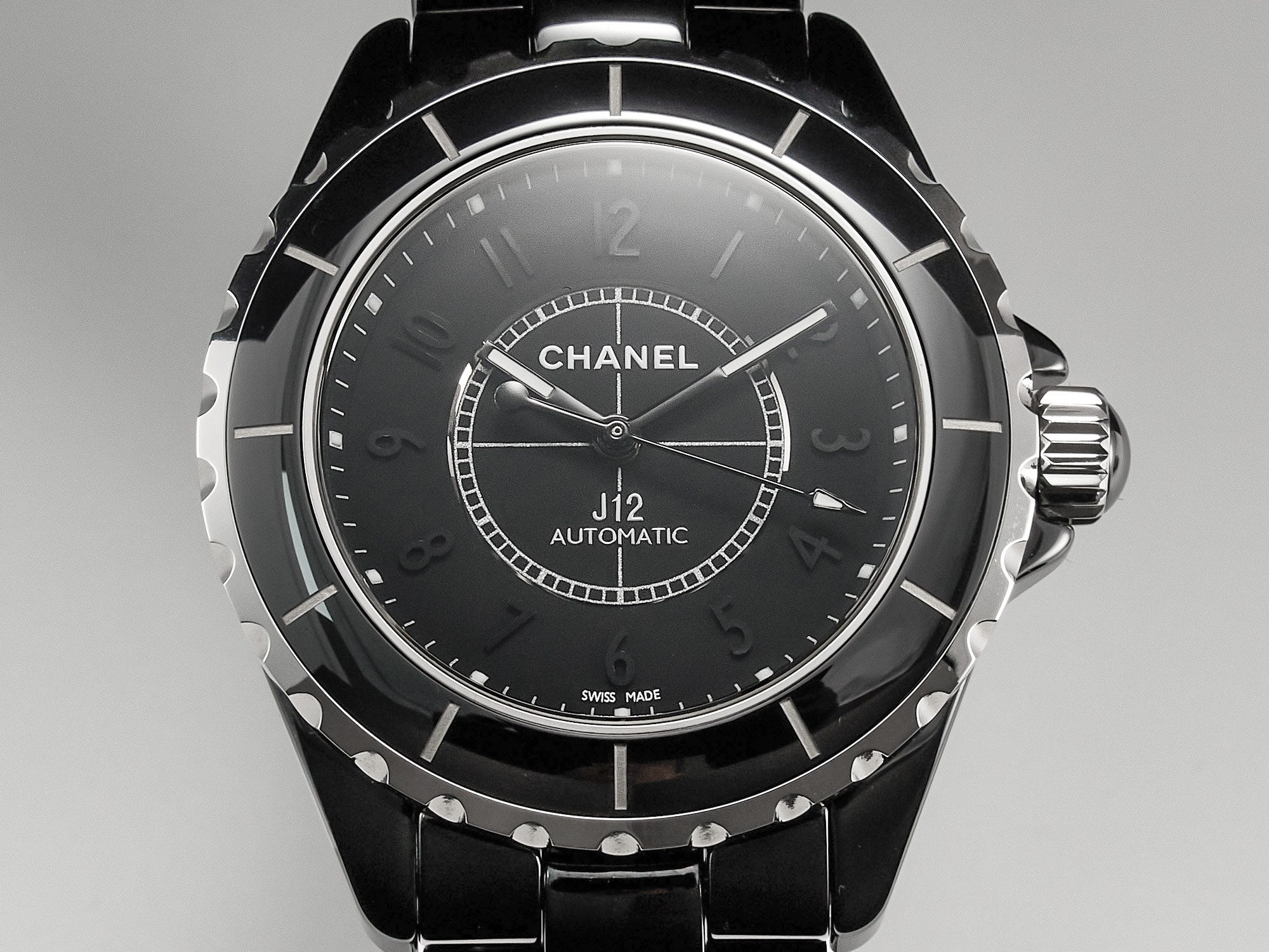 CHANEL J12 Automatic Black Ceramic Black Numerals Black Dial Black Steel Hands