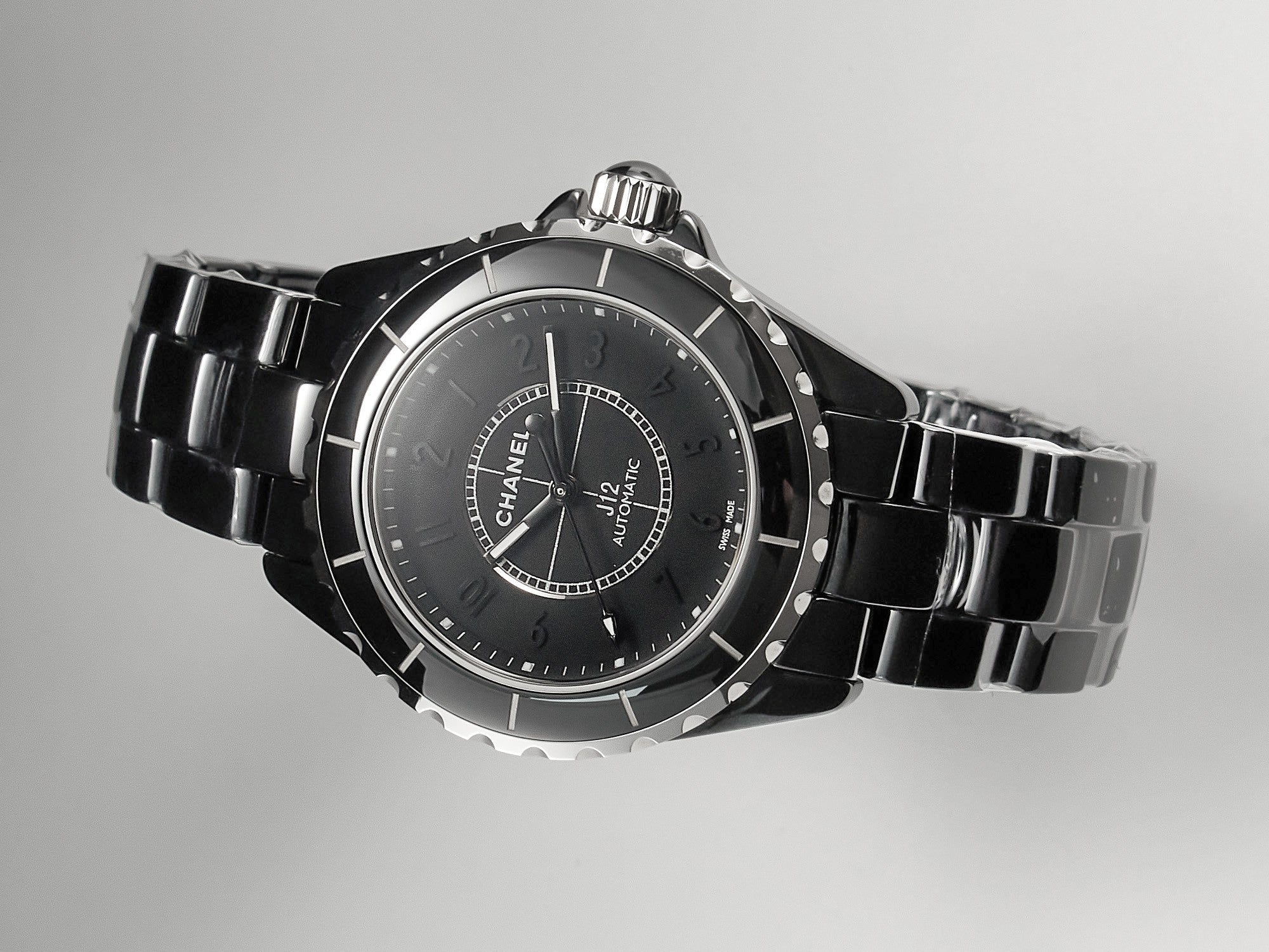 CHANEL J12 Automatic Black Ceramic Black Numerals Black Dial Black Steel Hands