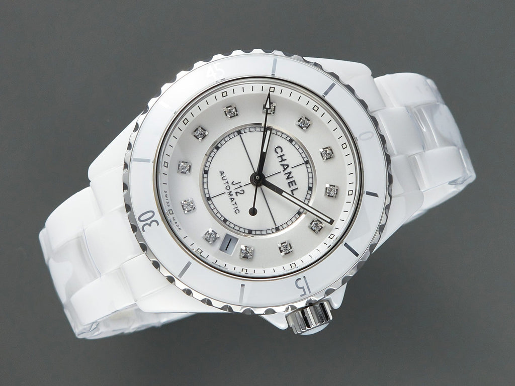 CHANEL J12 Automatic White Ceramic Diamond Numerals White Dial