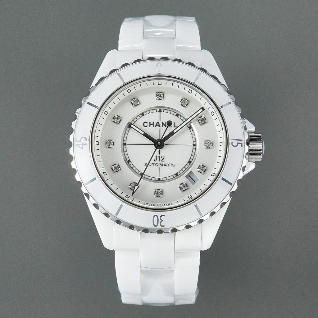 CHANEL J12 Automatic White Ceramic Diamond Numerals White Dial