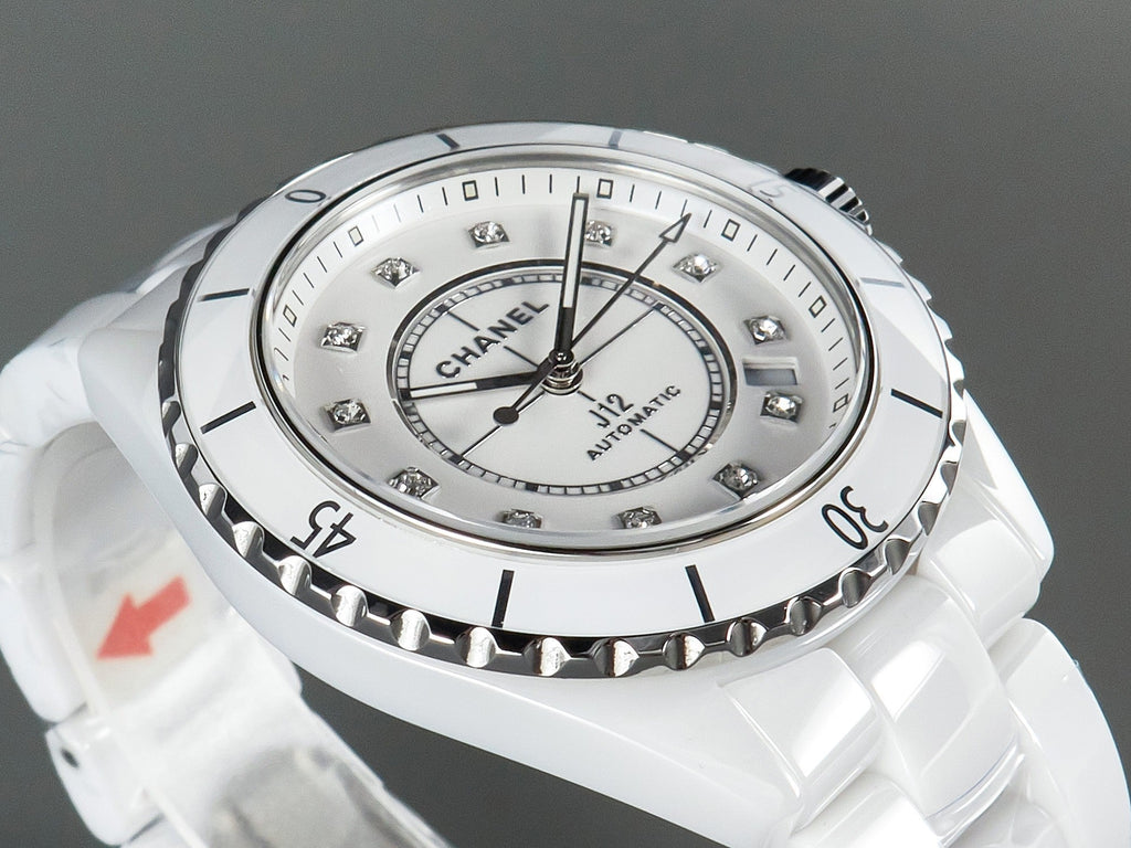 CHANEL J12 Automatic White Ceramic Diamond Numerals White Dial
