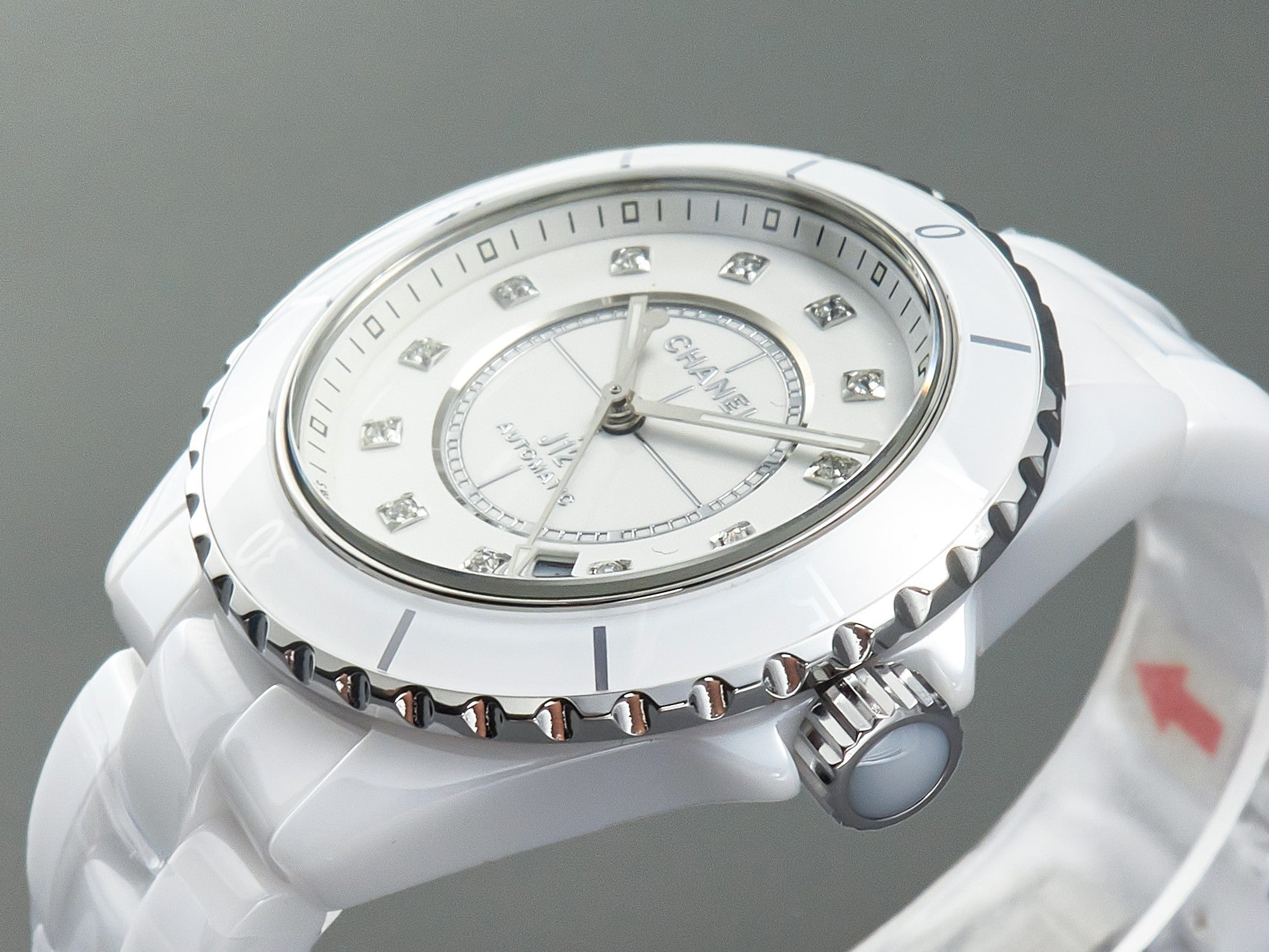 CHANEL J12 Automatic White Ceramic Diamond Numerals White Dial