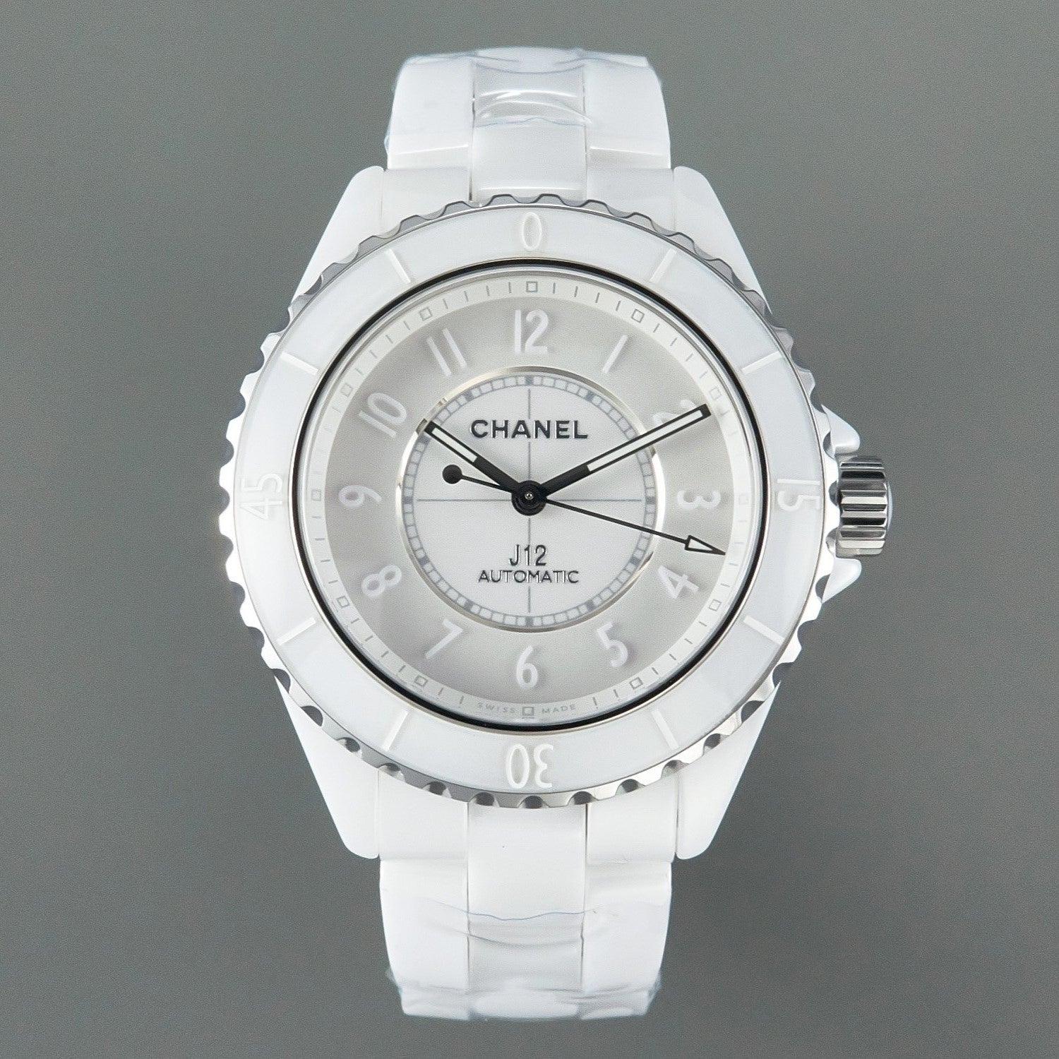 CHANEL J12 Automatic White Ceramic White Numerals Black White Hands White Dial