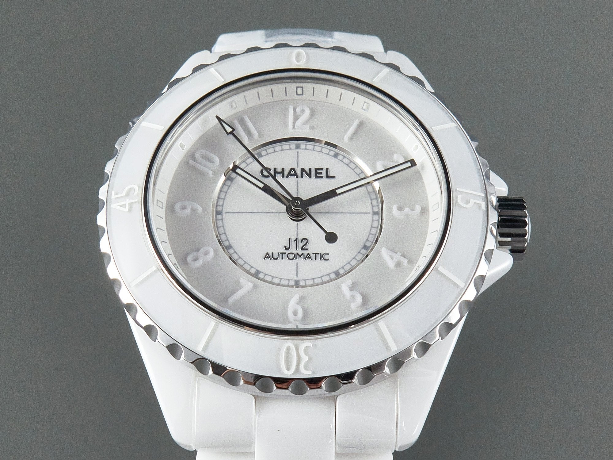 CHANEL J12 Automatic White Ceramic White Numerals Black White Hands White Dial