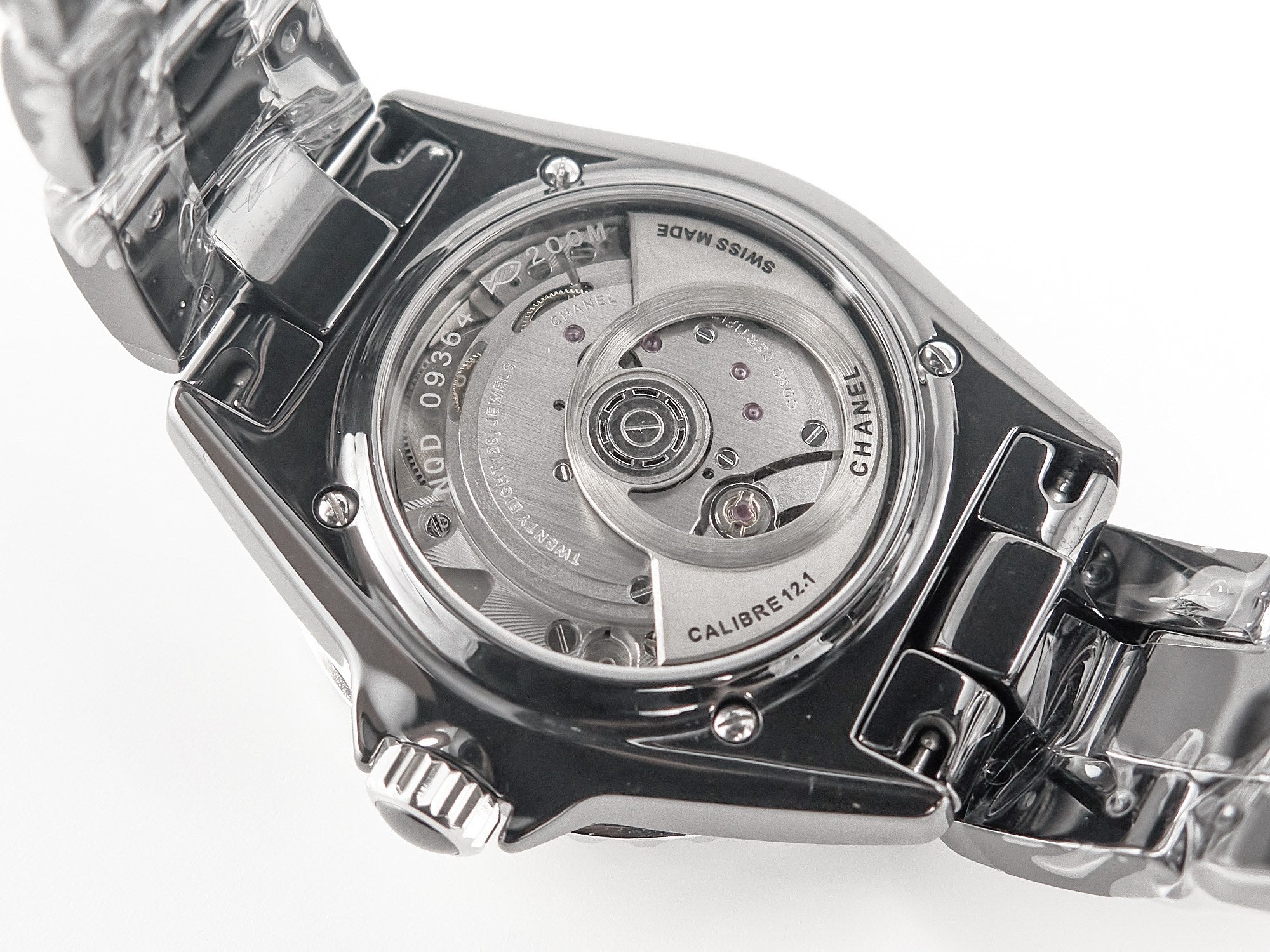 CHANEL J12 Date Automatic Black Ceramic White Numerals Black Dial Black Steel Hands