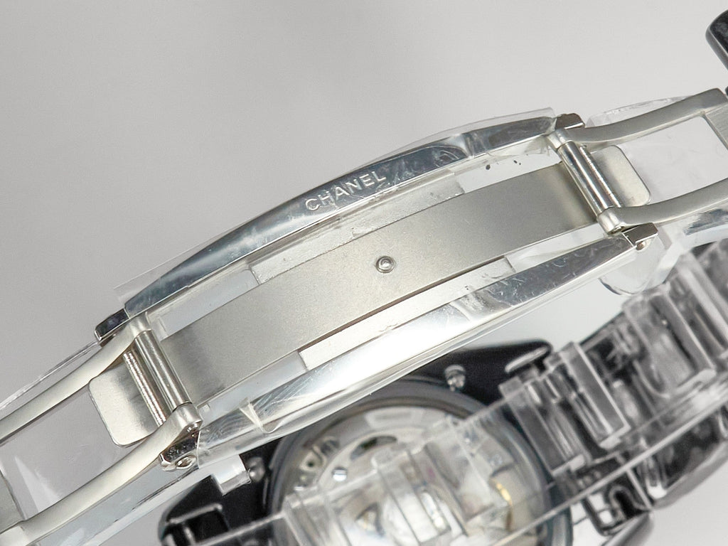 CHANEL J12 Date Automatic Black Ceramic Diamond Numerals Black Dial Black Steel Hands
