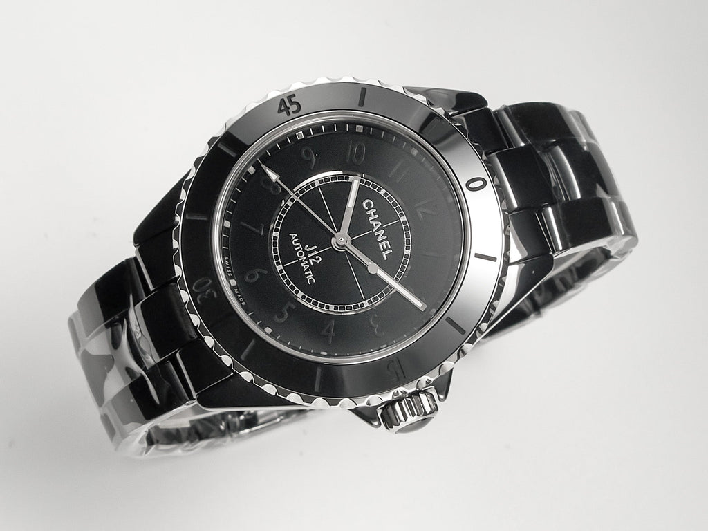 CHANEL J12 Automatic Black Ceramic Black Numerals Black Dial White Steel Hands