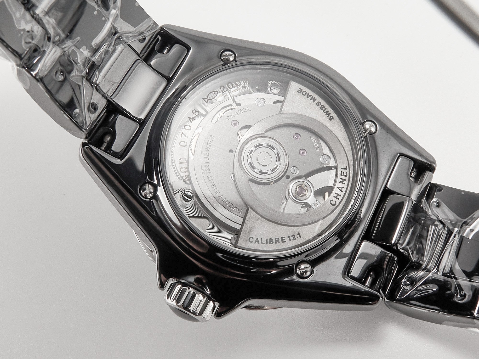 CHANEL J12 Automatic Black Ceramic Black Numerals Black Dial White Steel Hands