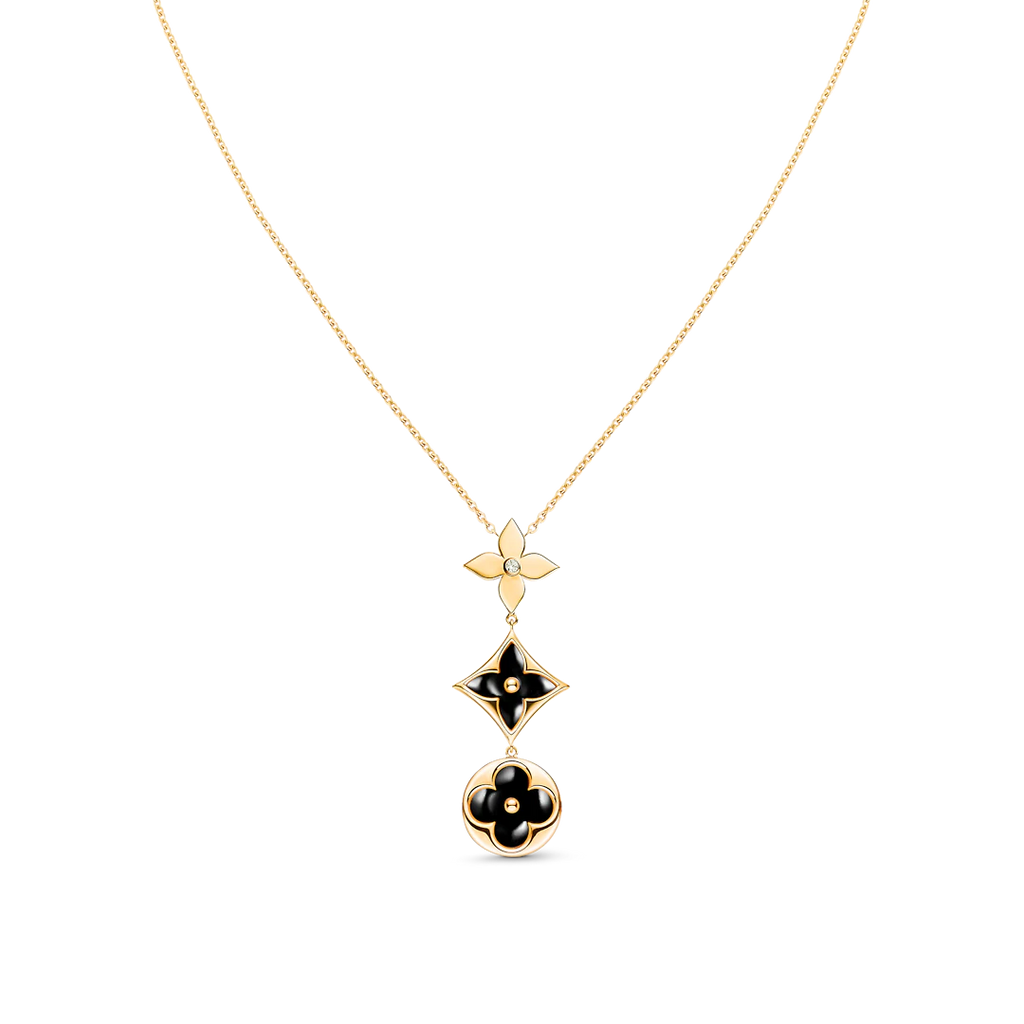 LOUIS VUITTON STAR AND SUN ONYX PINK GOLD NECKLACE