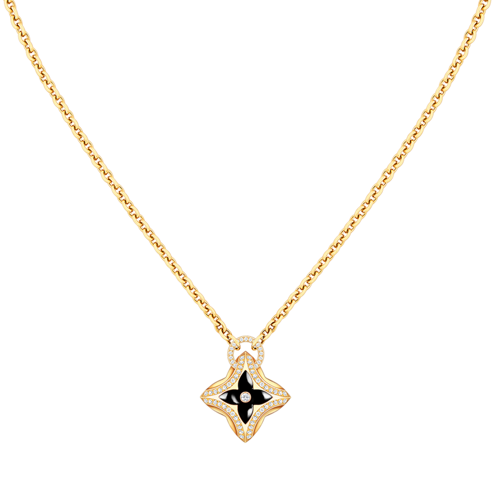 LOUIS VUITTON STAR PEDANT PINK GOLD DIAMOND NECKLACE