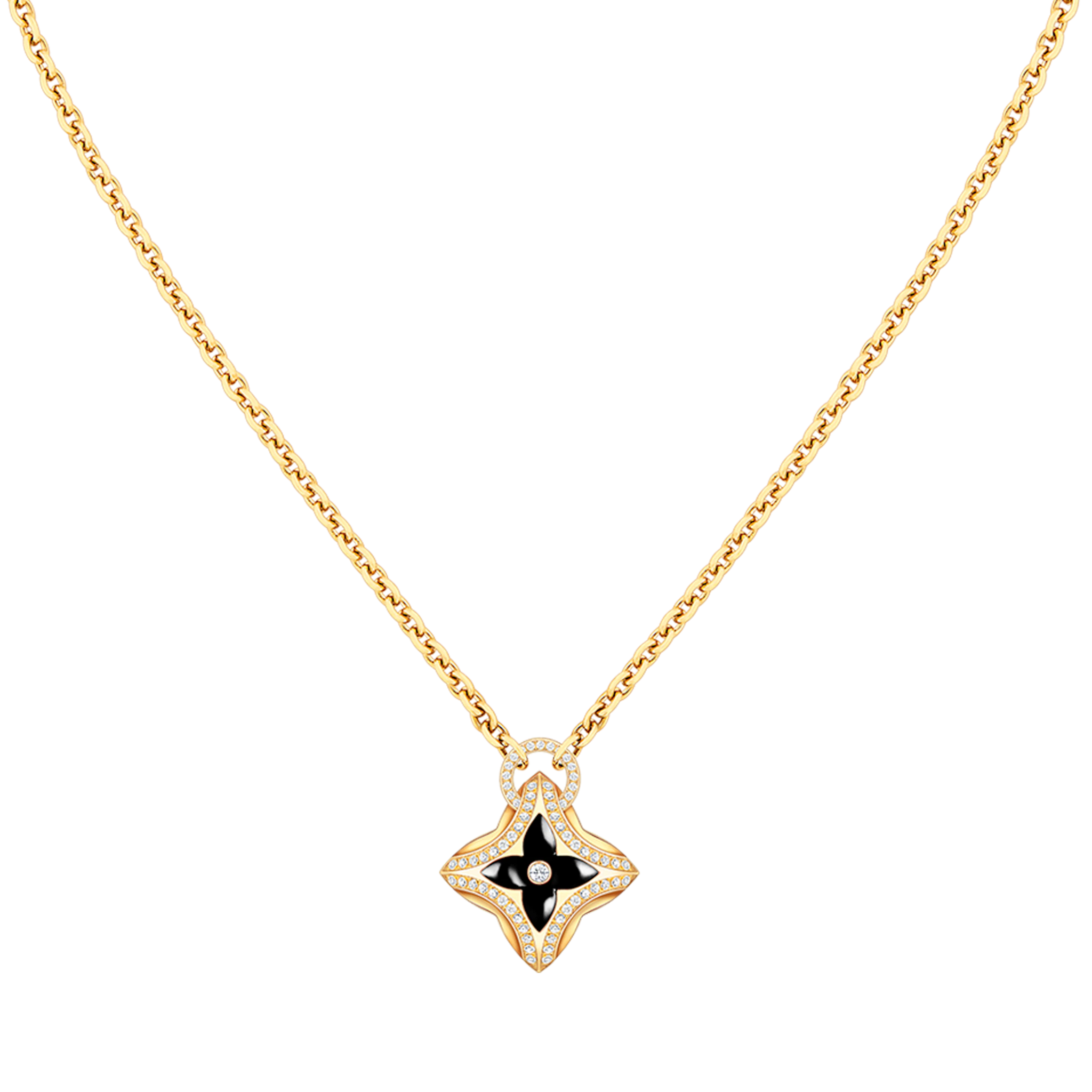LOUIS VUITTON STAR PEDANT PINK GOLD DIAMOND NECKLACE