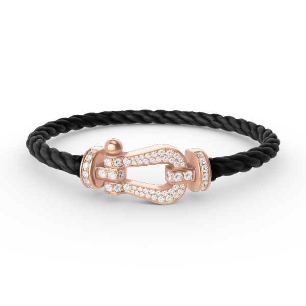FRED FORCE LARGE HORSESHOE FULL DIAMOND BRACELET ROSE GOLD