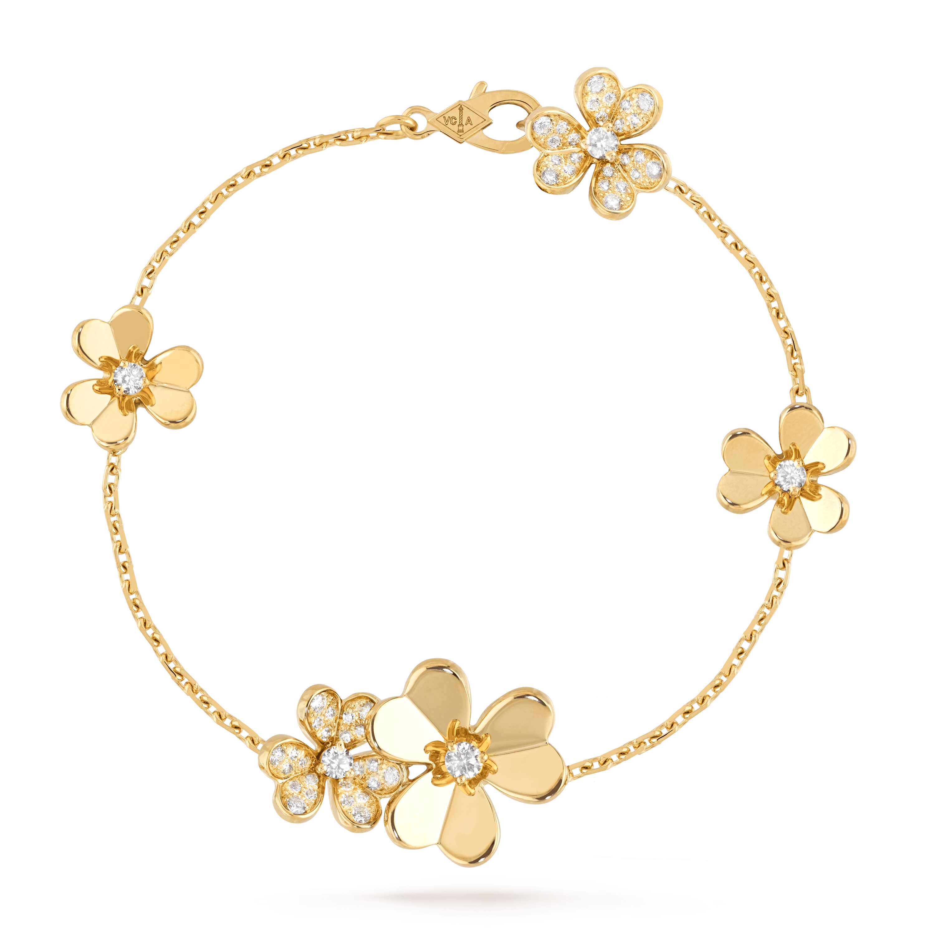 VCA FRIVOLE GOLD 5 FLOWERS BRACELET
