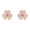 VCA FRIVOLE PINK GOLD FLOWER DIAMOND EARRINGS