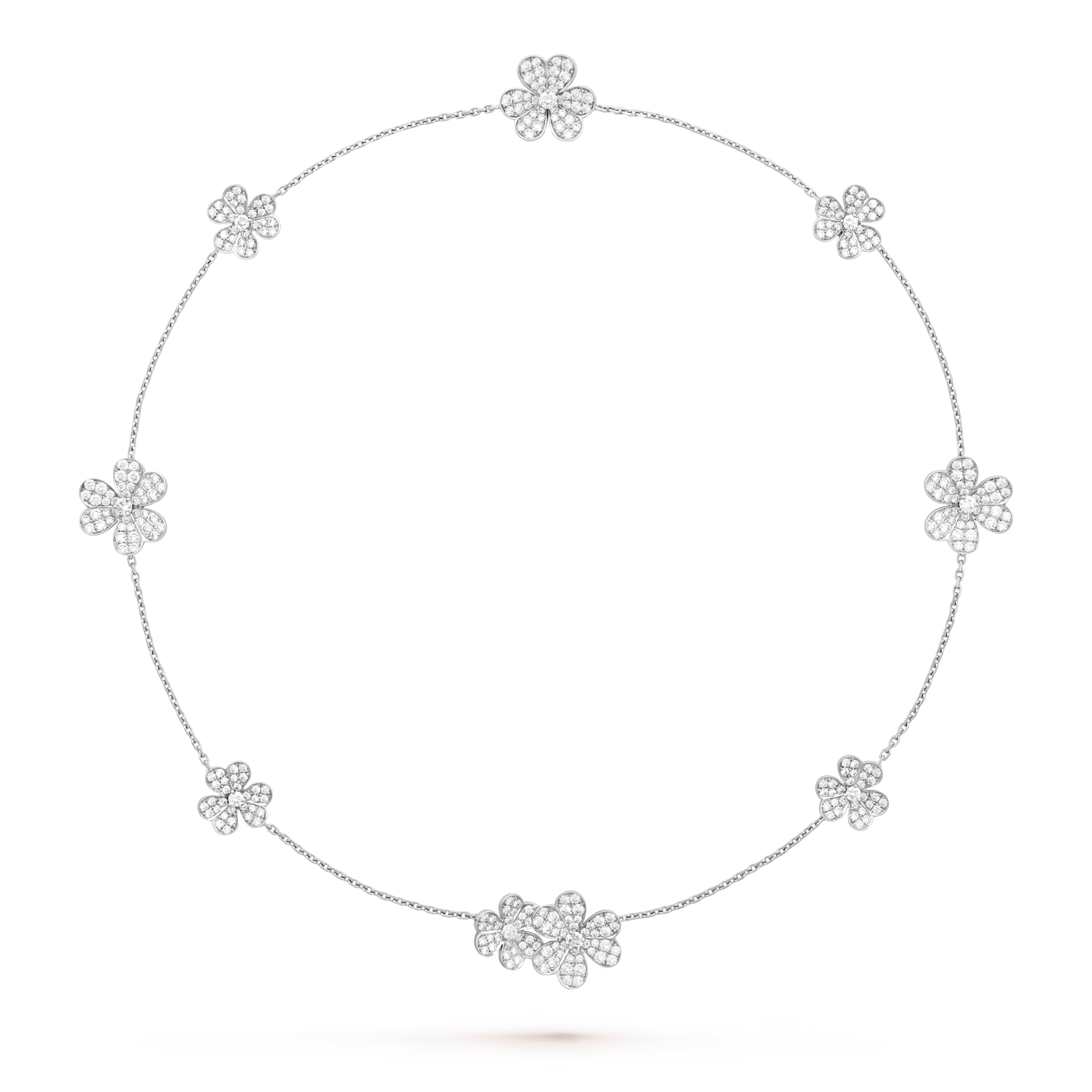 VCA FRIVOLE SILVER 9 FLOWERS NECKLACE