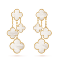 VCA CLOVER EARRINGS WHITE MOP 4 MOTIFS GOLD