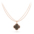 VCA CLOVER 25MM GOLD DARK MOP BIG CLOVER NECKLACE