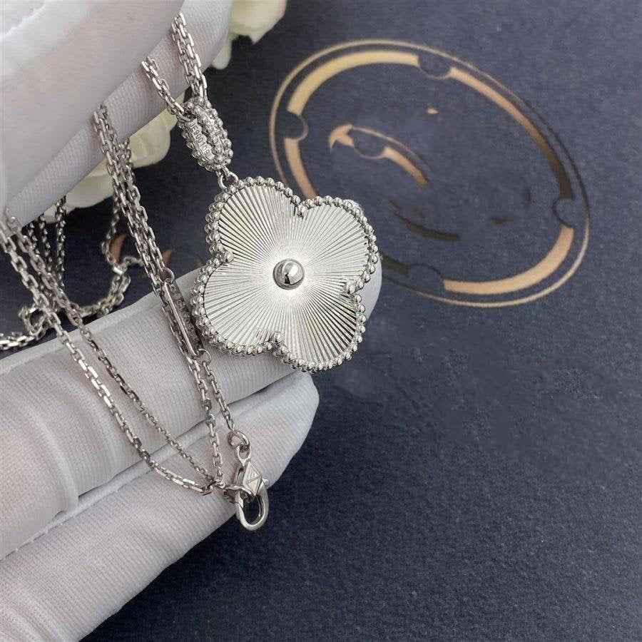 VCA CLOVER 25MM SILVER BIG CLOVER NECKLACE