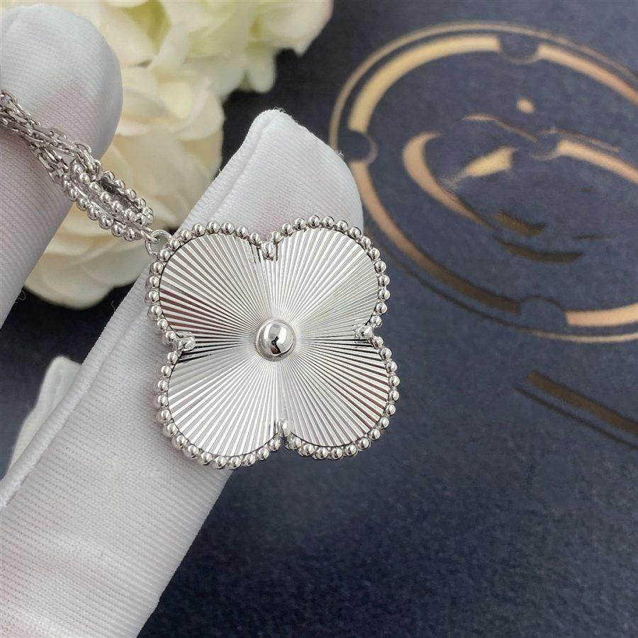 VCA CLOVER 25MM SILVER BIG CLOVER NECKLACE