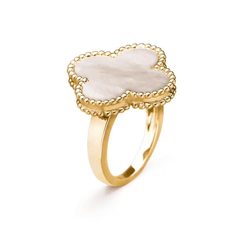VCA CLOVER WHITE MOP RING