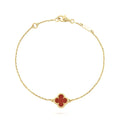 VCA CLOVER CARNELIAN SINGLE FLOWER BRACELET