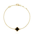VCA CLOVER ONYX SINGLE FLOWER BRACELET