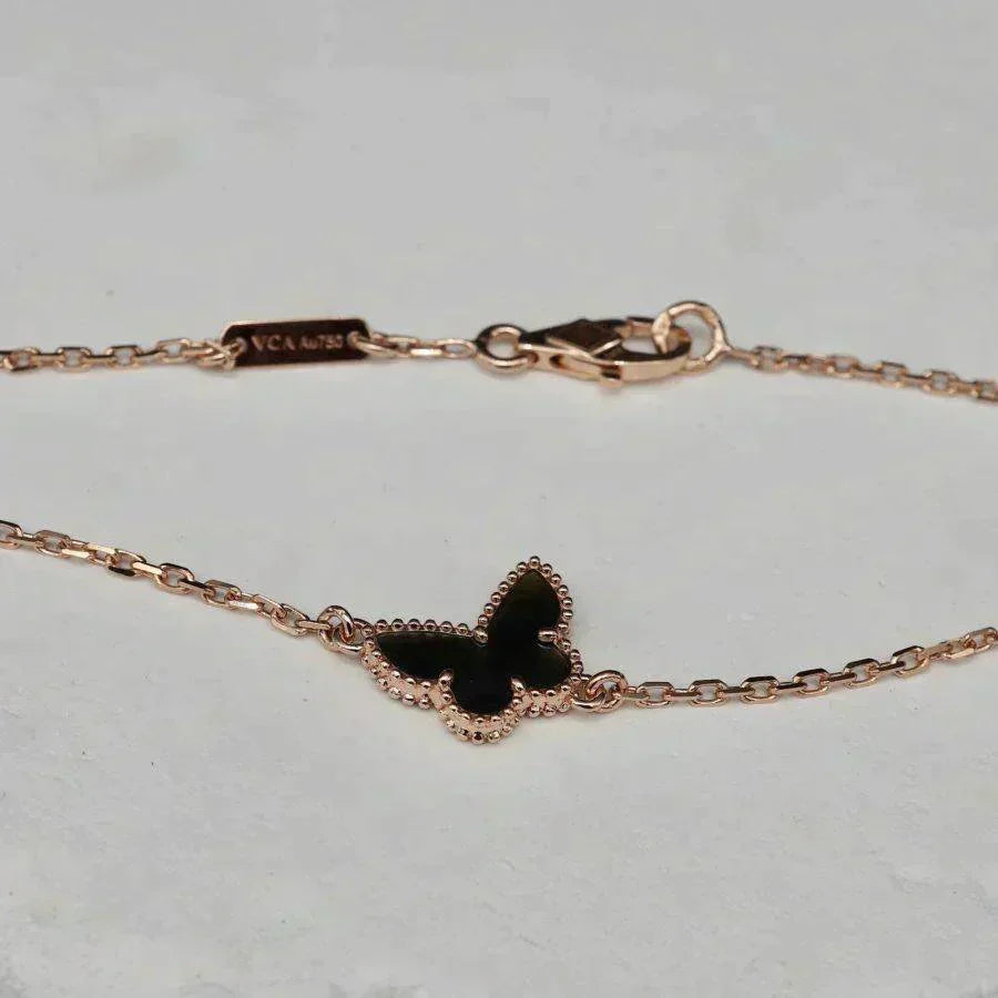 VCA BUTTERFLY ONYX BUTTERFLY BRACELET