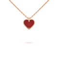 VCA SWEET CLOVER CARNELIAN HEART NECKLACE