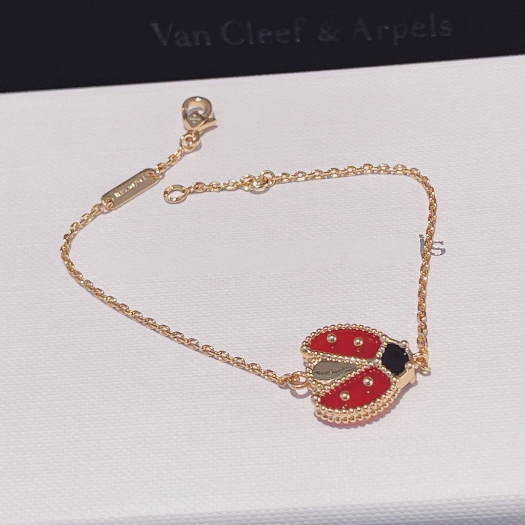 VCA LUCKY SPRING 1 MOTIF PINK GOLD BRACELET