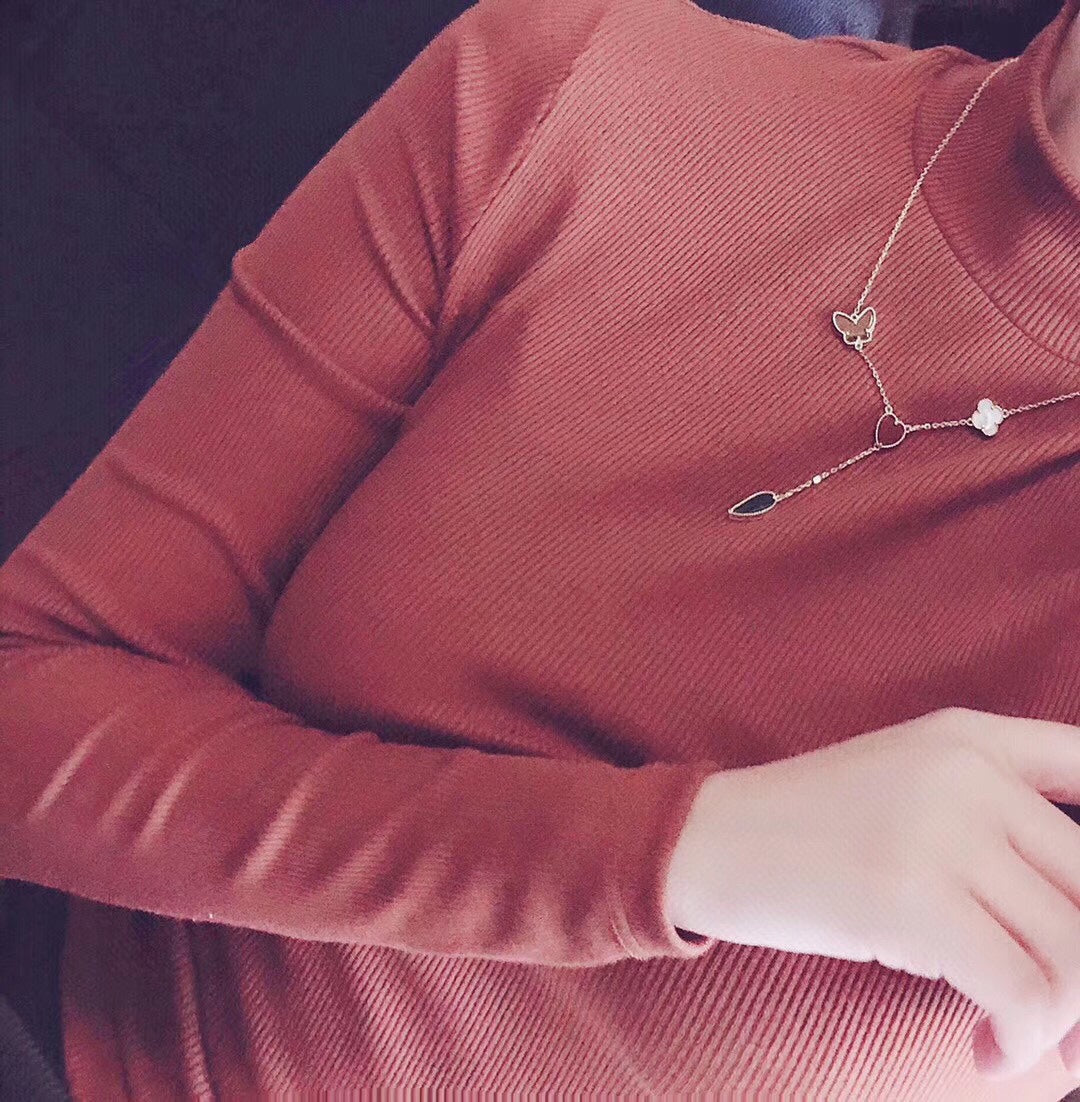 VCA LUCKY SPRING 4 MOTIFS ROSE GOLD NECKLACE