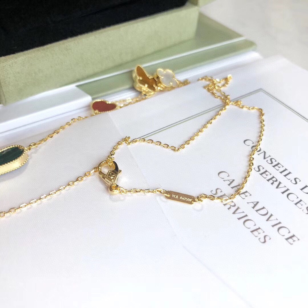 VCA LUCKY SPRING 4 MOTIFS ROSE GOLD NECKLACE