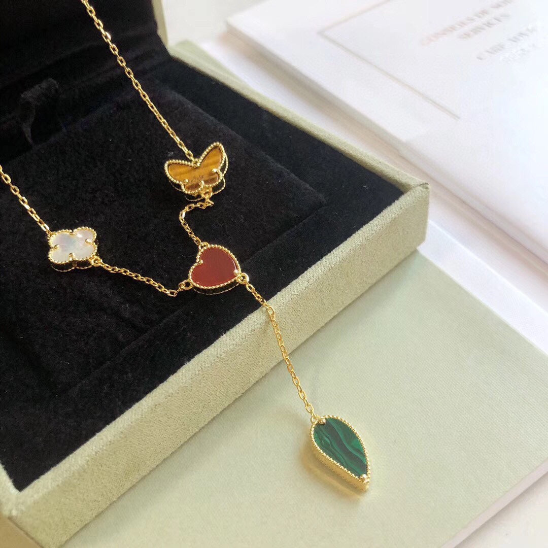 VCA LUCKY SPRING 4 MOTIFS ROSE GOLD NECKLACE